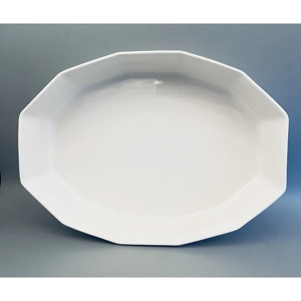 Set of 2 Vintage USA Heritage White Dishes- Serving Platter & Baker Pfaltzgraff